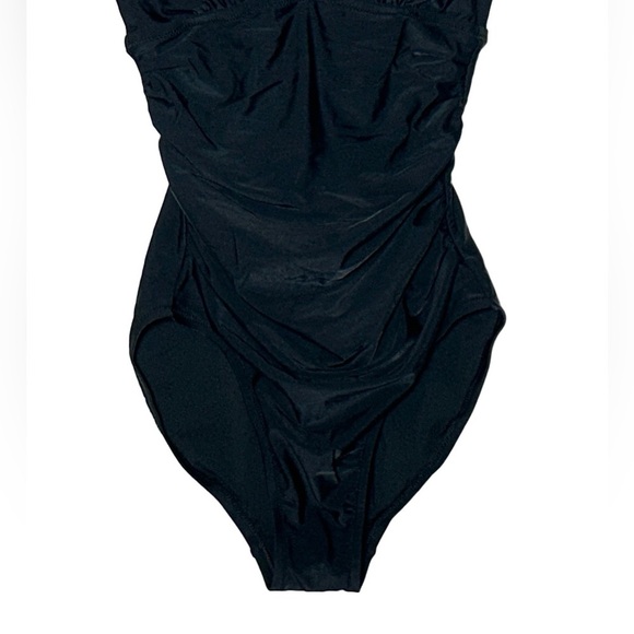 NWT J. Crew Factory Black Ruched Plunge One-Piece Swimsuit, Size Small - Picture 9 of 16